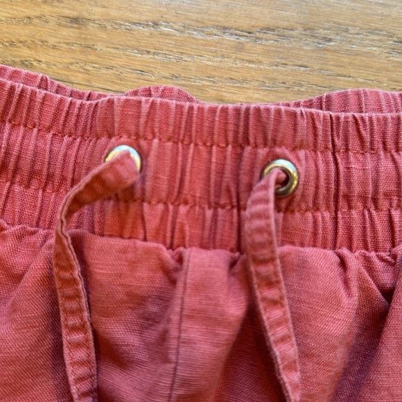Linen shorts. Terracotta - Picture 4 of 11